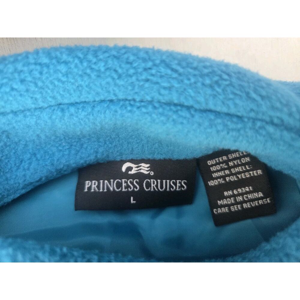 Princess Cruises Alaska Reversible Mens L Nylon Fleece Winter Jacket Cream Blue - Picture 7 of 9